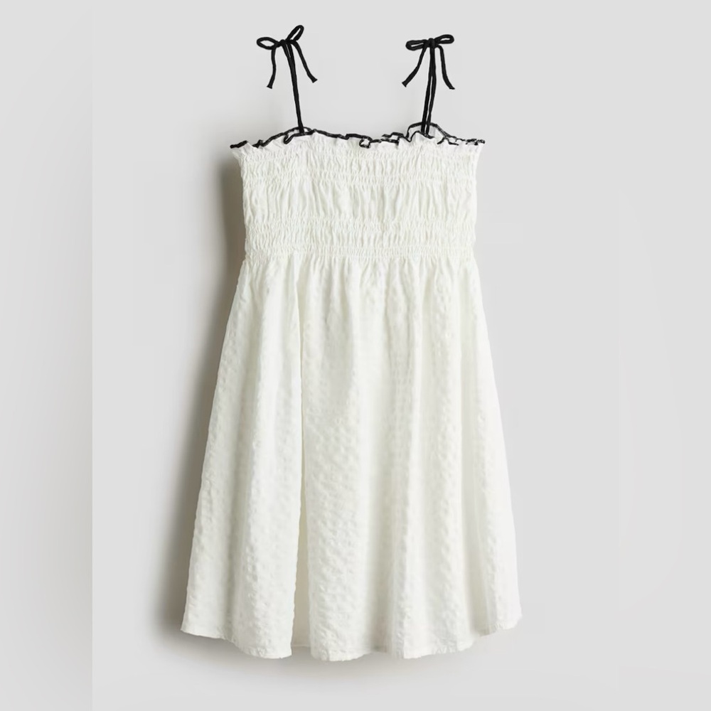 White and Black Ruffle Sundress - Size 8
